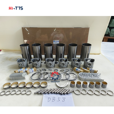 ชุดยกเครื่องยนต์รถขุด DH220-7 DB58 ชุดเสื้อสูบ ชุดลูกสูบ 6 สูบ 65.02501-0416