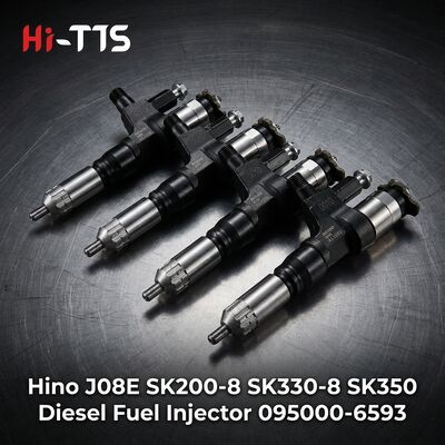 เครื่องฉีดเชื้อเพลิง 095000-6593 สําหรับเครื่องขุดคลาน Hino J08E สําหรับเครื่องยนต์ SK200-8 SK330-8 SK350
