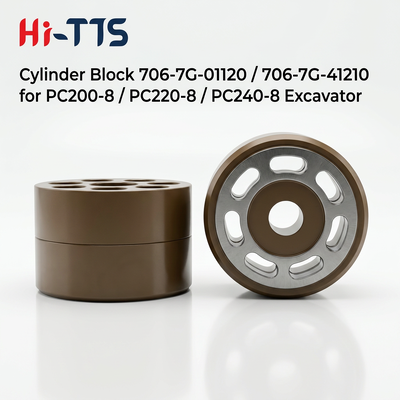 ชิ้นส่วนไฮดรอลิกของรถขุดบล็อกกระบอก 706-7G-01120 706-7G-41210 7067G01120 7067G41210 สำหรับรถขุด PC200-8 PC220-8 PC240-8