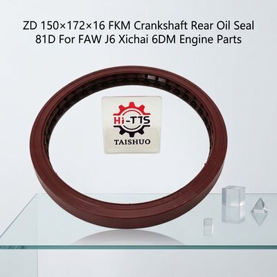 ZD 150×172×16 FKM Fluorine Rubber High Temperature Double Spring Crankshaft Rear Oil Seal OE 1005080-81D For FAW J6 J7 Diesel Engine